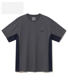 [COOL COTTON] COLOR BLOCK SMALL ARCH TEE CHARCOAL