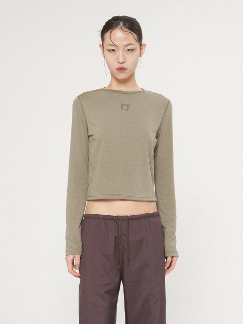 Лонгслив с логотипом, Khaki