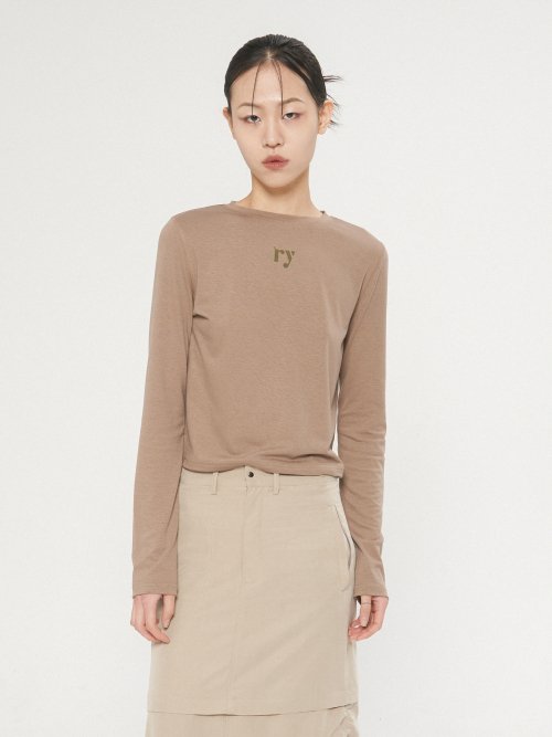 Лонгслив с логотипом Beige