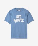 오프 화이트(Off White) 여성 그래픽 로고 반소매 티셔츠 - 라이트 블루 화이트 / OWAA089S23JER0174001