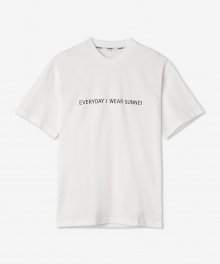 레터링 반소매 티셔츠 - 화이트 / CRTWXJER048JER0127433