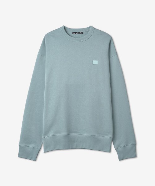 MUSINSA ACNE STUDIOS Men s Face Patch Sweatshirt Ice Blue CI0072AQH