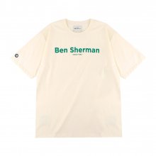 남성 로고 라운드 티셔츠 크림 BNBTS216M