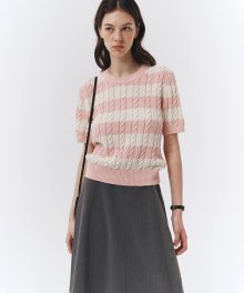 SUMMER COTTON CABLE KNIT SOFT PINK_UDSW3B225P1