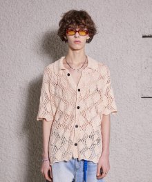 Hawaii Mix Knit Shirts - PINK