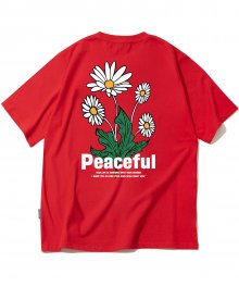 PEACEFUL DAISY BUNDLE GRAPHIC  티셔츠 - 레드