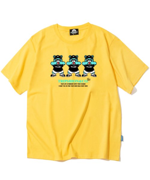 TRIPSHION MINT CANDY BEAR ロゴ Tシャツ 8colors 트립션(TRIPSHION) MINT CANDY BEAR LOGO 티셔츠 - 옐로우