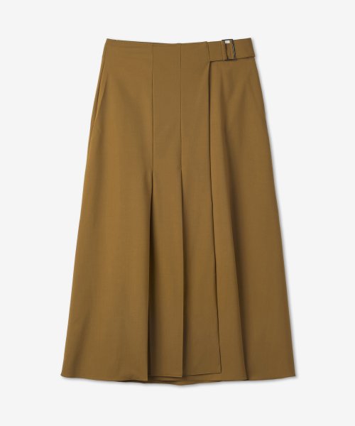 스튜디오니콜슨(studionicholson) 스피로 플리츠 랩 스커트 - 머스타드 / SPIROSNW989MUSTARD