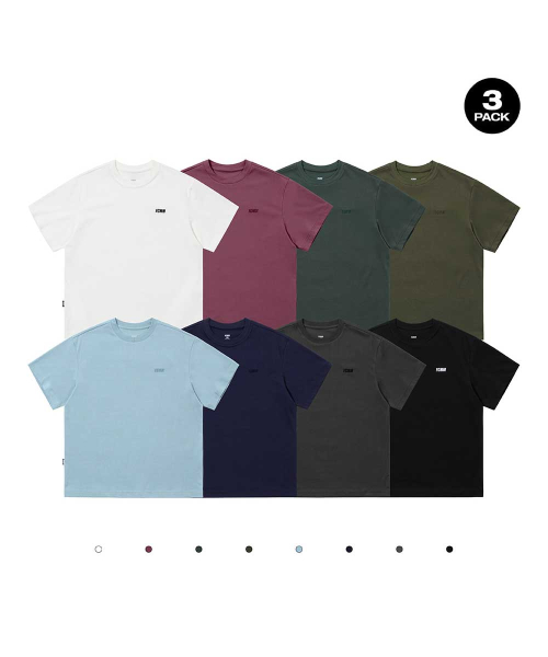에프씨엠엠(fcmm) [3PACK] 릴렉스킨 코튼 티셔츠