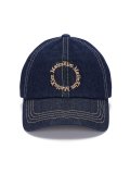 DENIM CIRCLE LOGO BALL CAP IN BLUE