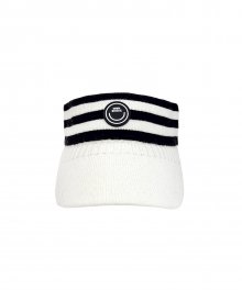 Stripe Knit sun visor 스마일와펜 니트 선캡 WHITE