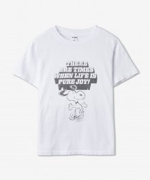 여성 클래식 스누피 퓨어 조이 반소매 티셔츠 - 빈티지 화이트 / 13702WCGT235VTWH