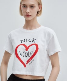 NICOLE VINTAGE HEART SILKET CROP TOP_WHITE