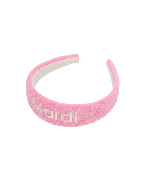 MUSINSA | MARDI MERCREDI HAIR BAND LOGO EMBELLISHMENT TERRY_PINK WHITE
