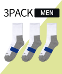 언비데이(UNBDAY) [3pack]남성 서포트 넌슬립 블럭 스포츠 삭스 -파랑