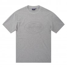 Embossed printing Round Shirts_M/Grey (Men)