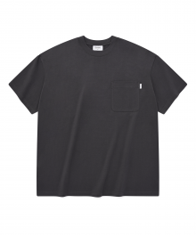 우먼 오버핏 포켓 티셔츠 차콜
