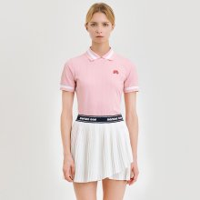 Stretch Ribbed Polo Shirts_Pink