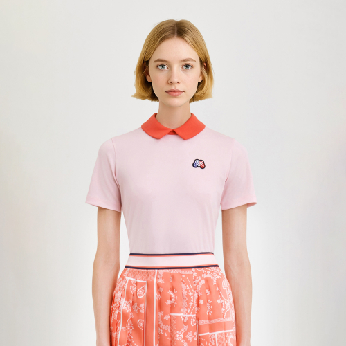 Cool Pique Back Zip-up Shirts_Pink