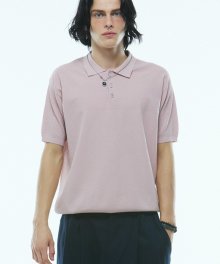 KNITTED POLO SHIRT (PINK)