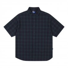 [P X JAMESON] CHECK SET-UP HALF SHIRTS DARK GREEN_FP2WR60U