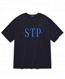 SP 세리프 STP 로고 티셔츠-네이비