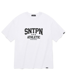 SP 에슬레틱 SNTPN 로고 티셔츠-화이트 블랙