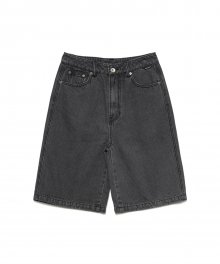 (W) BURMUDA HALF DENIM PANTS BLACK