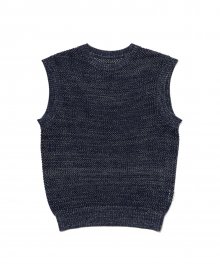 MIX YARN KNIT VEST NAVY