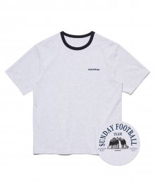 FOOTBALL PRINT T-SHIRT MELANGE GREY