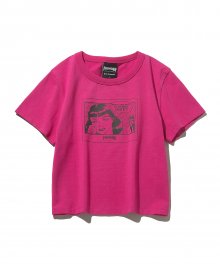 우먼스 걸프렌드 그래픽 크롭 티셔츠 핑크