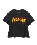 트레셔(THRASHER) 우먼스 플레임 크롭 티셔츠 블랙