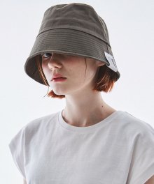 BASIC SOFT COTTON KHAKI BUCKET HAT