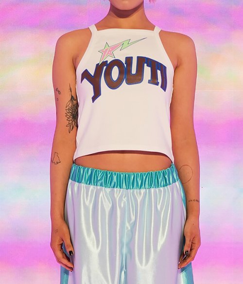 STAR TAIL LOGO CROP TOP_WHITE