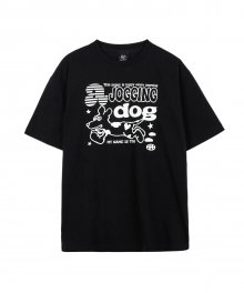 HAPPY JOGGING DOG T-SHIRT BLACK