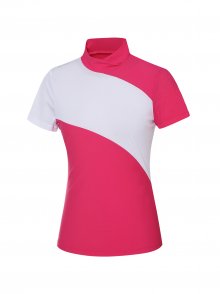 CO 변형 라인 반넥 티셔츠 L_Hot Pink