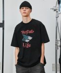 로얄라이프(ROYALLIFE) RL2002 로얄 샤크 반팔 티셔츠 - 블랙