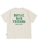 로얄라이프(ROYALLIFE) RLU2102 디플로마 백로고 헤비웨이트 반팔 티셔츠 - 크림