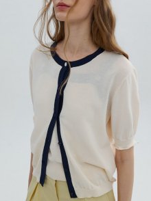 Color Point Cardigan  Ivory