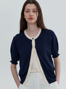 Color Point Cardigan  Navy