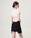 에트몽(ETMON) Strap Cargo Mini Skirt, Black