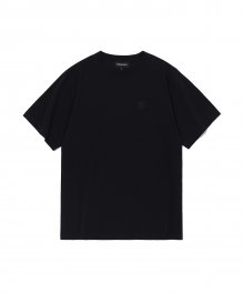 Signature logo cotton basic T-shirt - BLACK