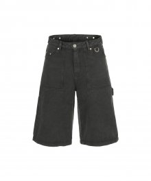 DYED DOUBLE KNEE SHORTS CHARCOAL
