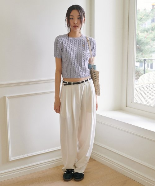 Широкие брюки-балоны TWO TUCK WIDE PANTS - WHITE
