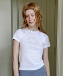 고코리(GOCORI) LOVE THAT SHINES T-SHIRTS - WHITE 핫픽스 크롭 티셔츠