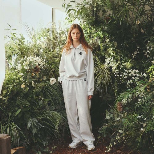 Свободные спортивные штаны White Melange/Pink