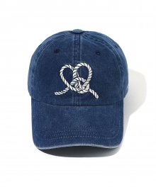Heart Knot Embroidery Cap Navy