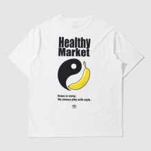 HEALTHY MARKET 바나나 아트웍 반팔 티셔츠 화이트(UO221CRS57)