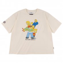 여성 심슨 가족 반팔 티셔츠 크림 BNBTS785F