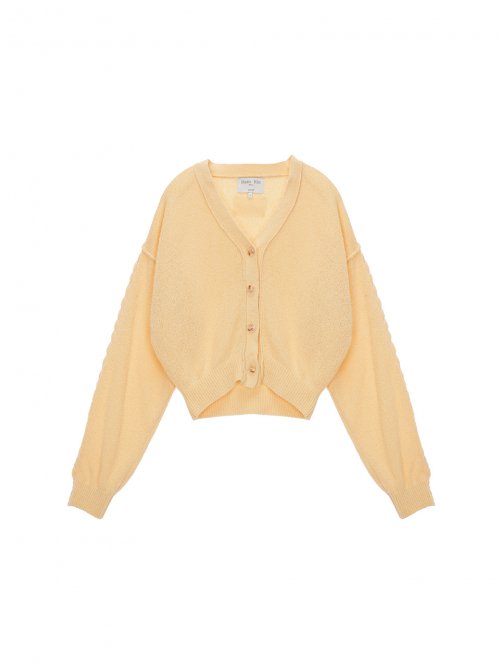 Cropped 2024 yellow cardigan